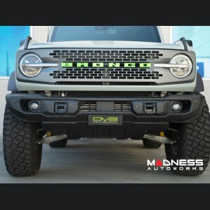 Ford Bronco Front License Plate Relocation Bracket - Factory Capable Steel Bumper - DV8 - Angled